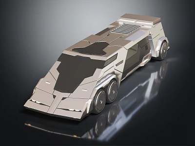 Futuristic Metallic Space Rover With Streamlined Body For Interstellar Exploration Missions 3d model