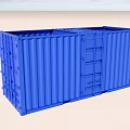 Blue Shipping Container Standing In Open Area With Clear Sky And White Ground 3d model