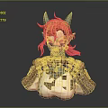 Fantasy Female Game Character Bust With Red Hair Horns And Shoulder Armor Design