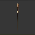 Traditional Handcrafted Knife With Brown Wooden Handle And Golden Metal Blade