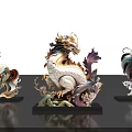Exquisite Decorative Animal Statues Featuring Horse Dragon And Rooster Sculptures