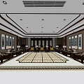 Spacious Traditional Chinese Hotel Public Lounge Area With Classical Decor And Sofa Sets