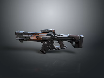 futuristic rifle weapon military firearms combat rifle semi-automatic rifle combat rifle campaign rifle 3d model