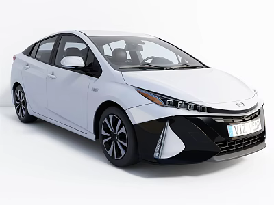 White Modern Sedan With Sleek Exterior LED Headlights And Black Wheels 3d model