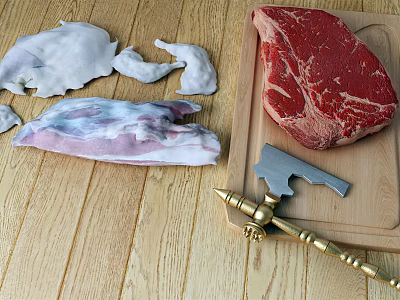 Modern Meat Pork Food 3d model