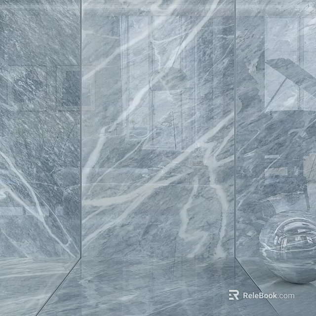 Modern Marble Textured Component With Natural Vein Patterns And Sleek Surface Design 3d model