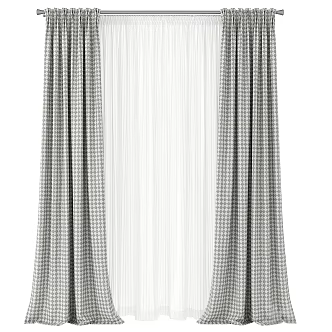 Modern Diamond Plaid Curtain 3d model