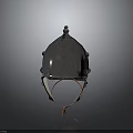 Ancient Metal Helmet As Protective Weapon With Riveted Design And Spiked Top
