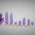 Purple Crystal Decorative Ornament Set with Various Sizes and Shapes for Home Decor