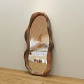Unique Irregular Wooden Frame Mirror Reflecting Modern Bedroom Interior Design