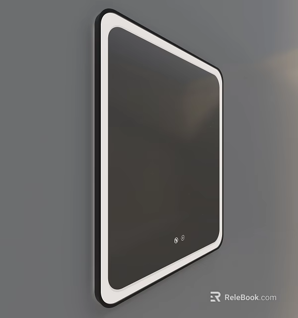 Modern Wall Mounted Mirror With Sleek Black Frame And Minimalist Design Elements 3d model 