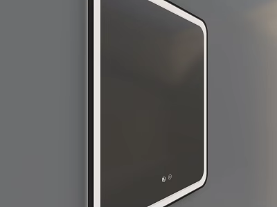 Modern Wall Mounted Mirror With Sleek Black Frame And Minimalist Design Elements 3d model