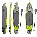 Yellow And Gray Stand Up Paddle Boards With Paddles Multiple Angles 3d model