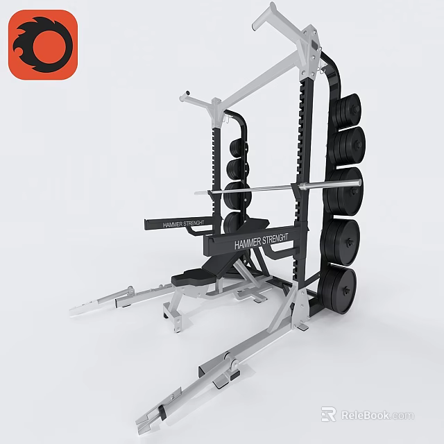All In One Strength Training Equipment With Stacked Weight Plates And Workout Seat 3d model 