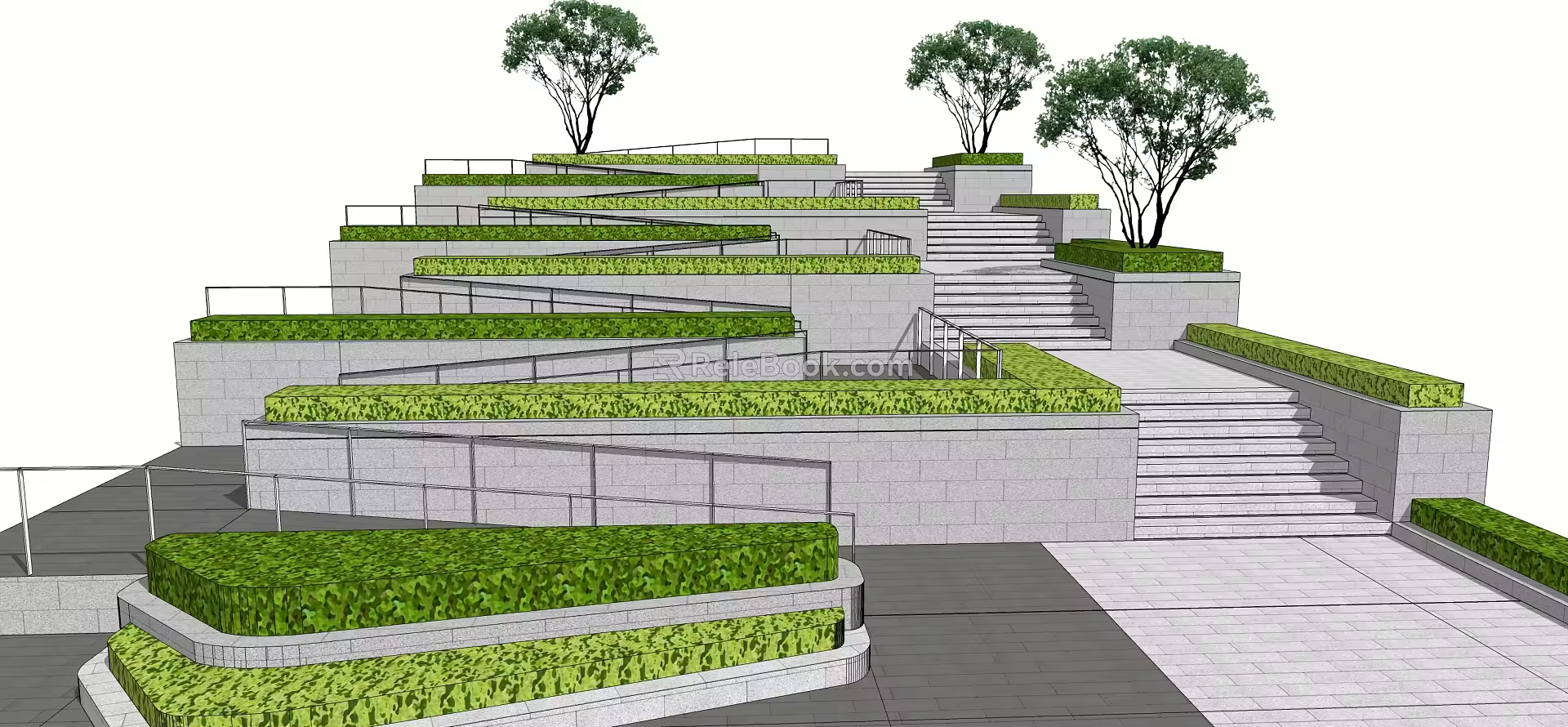 Modern Steps Step Landscape Accessible Access 3d model