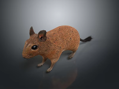 Small Brown Mouse Game Movie Character With Big Ears And Black Eyes 3d model