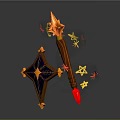 Enchanted Magic Wand With Shining Stars And Open Spell Book