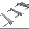 Three Different Modern Landscape Bridge Designs With Geometric Structures And Steel Frames