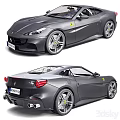 Matte Gray Ferrari Sports Car With Streamlined Body Alloy Wheels And Rear Design