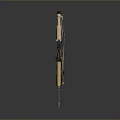Military Tactical Rifle With Golden Finish Mounted Scope Detachable Magazine And Tactical Stock