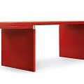 Modern Red Desk Design With Sleek Rectangular Top And Supportive Legs 3d model