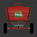 Red Utility Trolley With Fresh Logo And Four Red Wheels Design