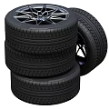 High Quality Car Tires Stacked with Alloy Wheels and Tread Pattern