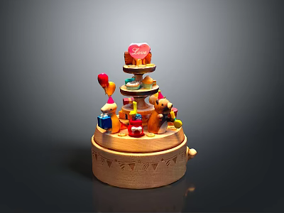 Colorful Multi Layered Dessert Tower Featuring Assorted Cakes Fresh Fruits And Festive Decorations 3d model