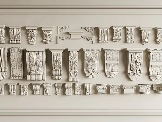 French Carved Stigma Angle Flower Carved Gypsum Component Carved Stigma French Carved Stigma 3d model