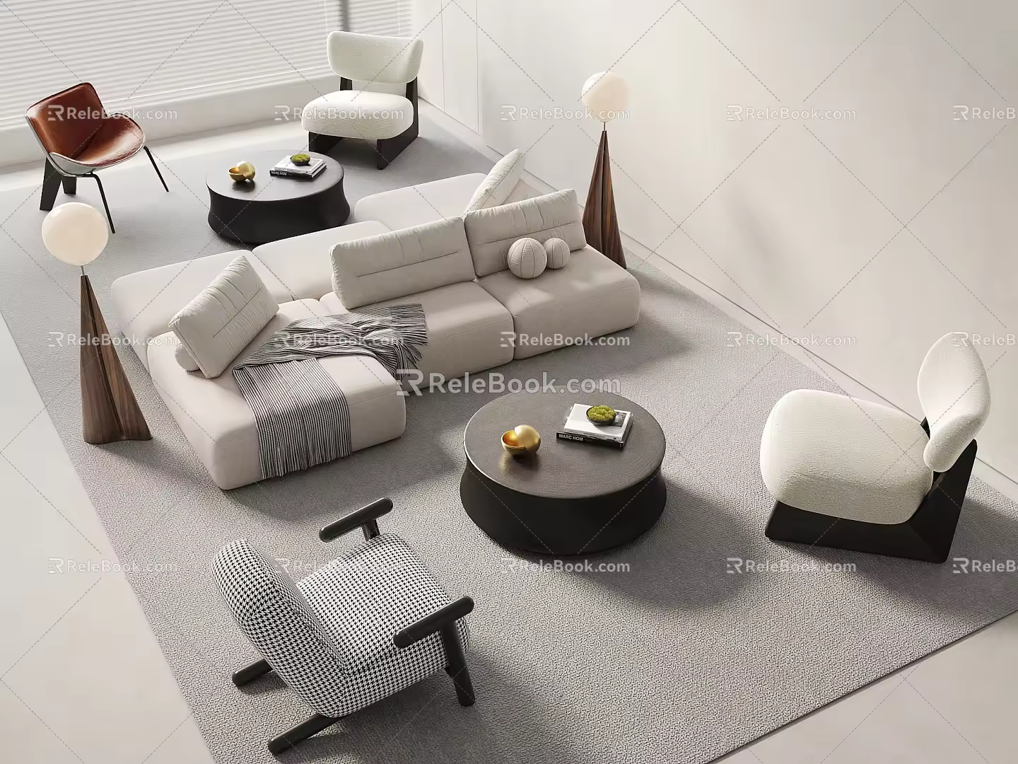 Sofa Coffee Table Combination Sofa 3d model