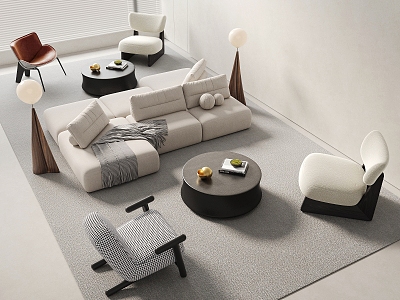 Sofa Coffee Table Combination Sofa 3d model