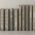 Various Textured Columns Display Concrete Stone Varieties Arranged In Row For Interior Design 3d model