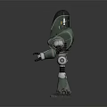 Green Sci Fi Robotic Character With Biomechanical Design Transparent Cockpit And Metallic Body