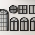 Jane European windows retro casement window casement window arched window window French window 3d model