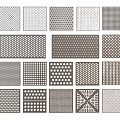 Various Decorative Wall Panels Featuring Different Perforated Patterns And Textures 3d model