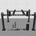 Professional Event Stage Decorative Lights With Truss System And Audio Equipment