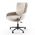 Ergonomic Modern Fabric Office Chair With Armrest And Black Caster Wheels
