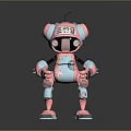 Cute Pink Robot Character With Humanoid Bio Mechanical Design 2023 Antenna And