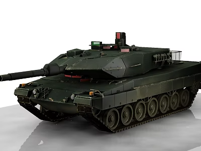 Modern Green Military Tank Featuring Cannon Armored Turret And Tracks 3d model