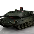 Modern Green Military Tank Featuring Cannon Armored Turret And Tracks