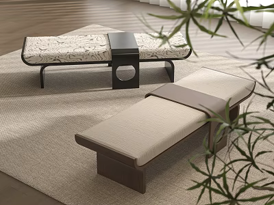 New Chinese Bed End Stool 3d model