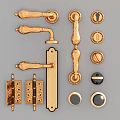 Golden Metal Handles with Hinges Knobs and Door Hardware for Furniture