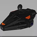Dreadnought Sci Fi Spacecraft Model With Dark Armored Panels And Red Glowing Elements