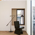 Simple leisure chair floor lamp 3d model