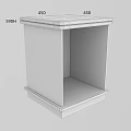 Hotel Room Square Wooden Nightstand With Open Design And Natural Wood Finish