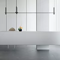 Minimalist Island Counter Bar Reception Desk Multi-head Chandelier 3d model