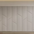 Geometric Pattern Decorative Wall Design In Light Gray With Wooden Floor 3d model