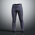 Classic Dark Denim Jeans With Straight Leg Design And Front Pockets 3d model