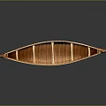 Traditional Wooden Watercraft With Classic Canoe Shape And Interior Wooden Seats