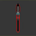 Modern Fantasy Sword With Black Red Accents And Blue Glowing Decorative Elements